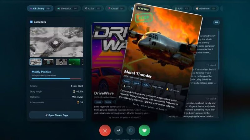 Для Steam придумали Tinder по бэклогу