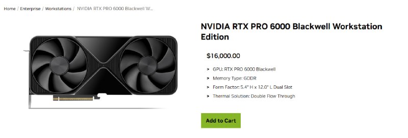 NVIDIA снова задрала цену RTX PRO 6000 Blackwell